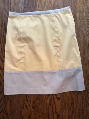 Georges Rech Light Yellow and White Colorblock Cotton Skirt
